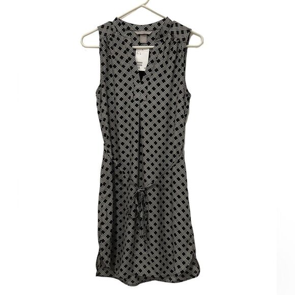 H&M Sleeveless Creped Dress Black White size 4 - Picture 3 of 6